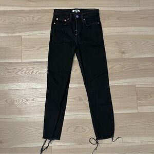 Re/Done Black Ankle Cropped Pants